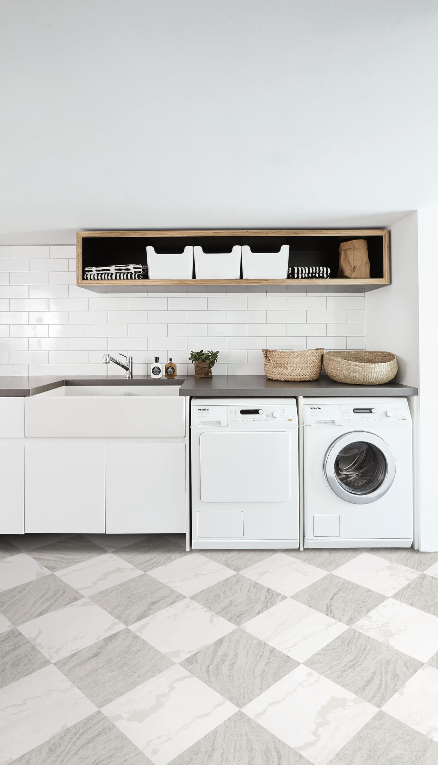 FloorPops x Chris Loves Julia 12-in by 12-in Bonneville Beige Peel and Stick Floor Tiles, FP5061