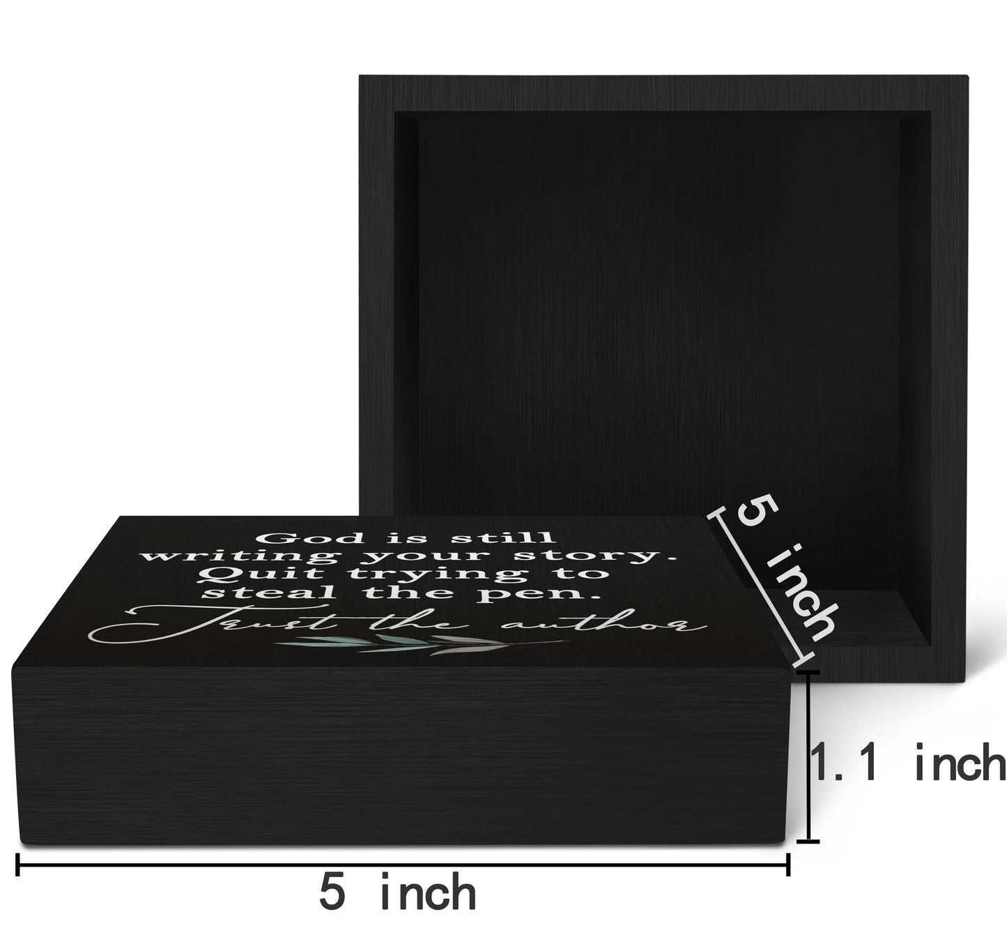 SRADMO God Is Still Writing Your Story, Prayer Room Bible Verse Decor, Christian Black Wooden Box for Home Office, Inspirational Table Decorative Accessories