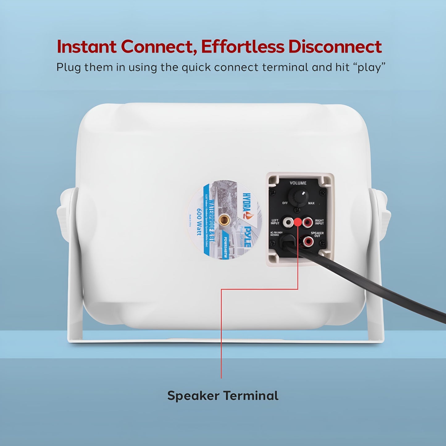 PYLE Outdoor Speakers - Pair of Bluetooth Waterproof Wireless Speakers - 600 Watt 2-Way Full Range Stereo Speaker, Marine Grade Weatherproof, Wall/Ceiling Universal Mounting - Home, Boat, Patio Pool