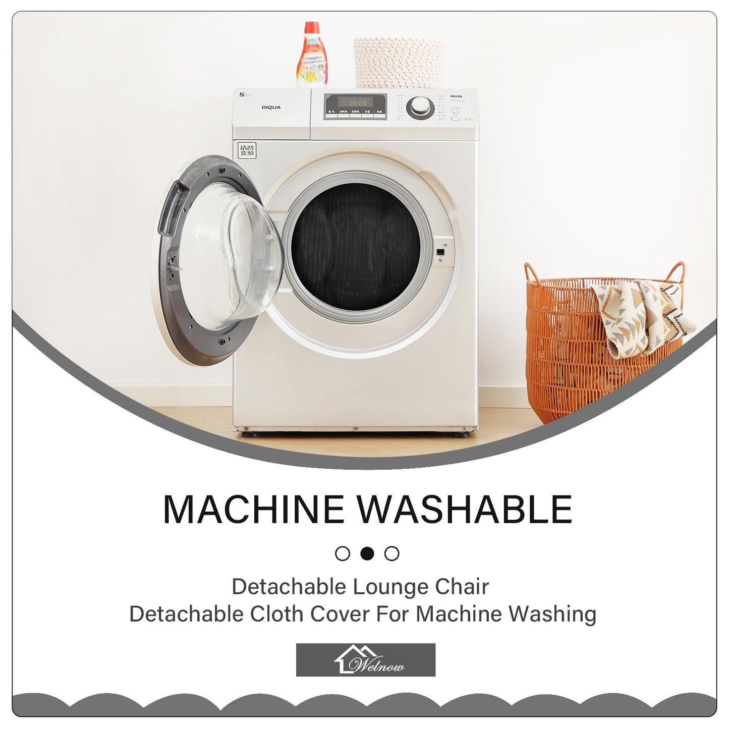 Welnow Accent Lounge Lazy Chair, Comfy Soft Leisure Metal Frame Reading Chair, Upholstered Thick Cushion Seated Recliner Sofa for Living Room, Bedroom, Dorm, Black