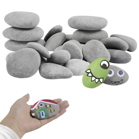 Simetufy 60pcs 3 Size River Rocks for Painting, 1.2-3.5in Flat Smooth Rocks for Arts & DIY, Kindness Rocks, Painting Stones Craft Rock to Paint (1.2-2in: 30pcs| 2-3in: 20pcs | 3-3.5in: 10pcs）