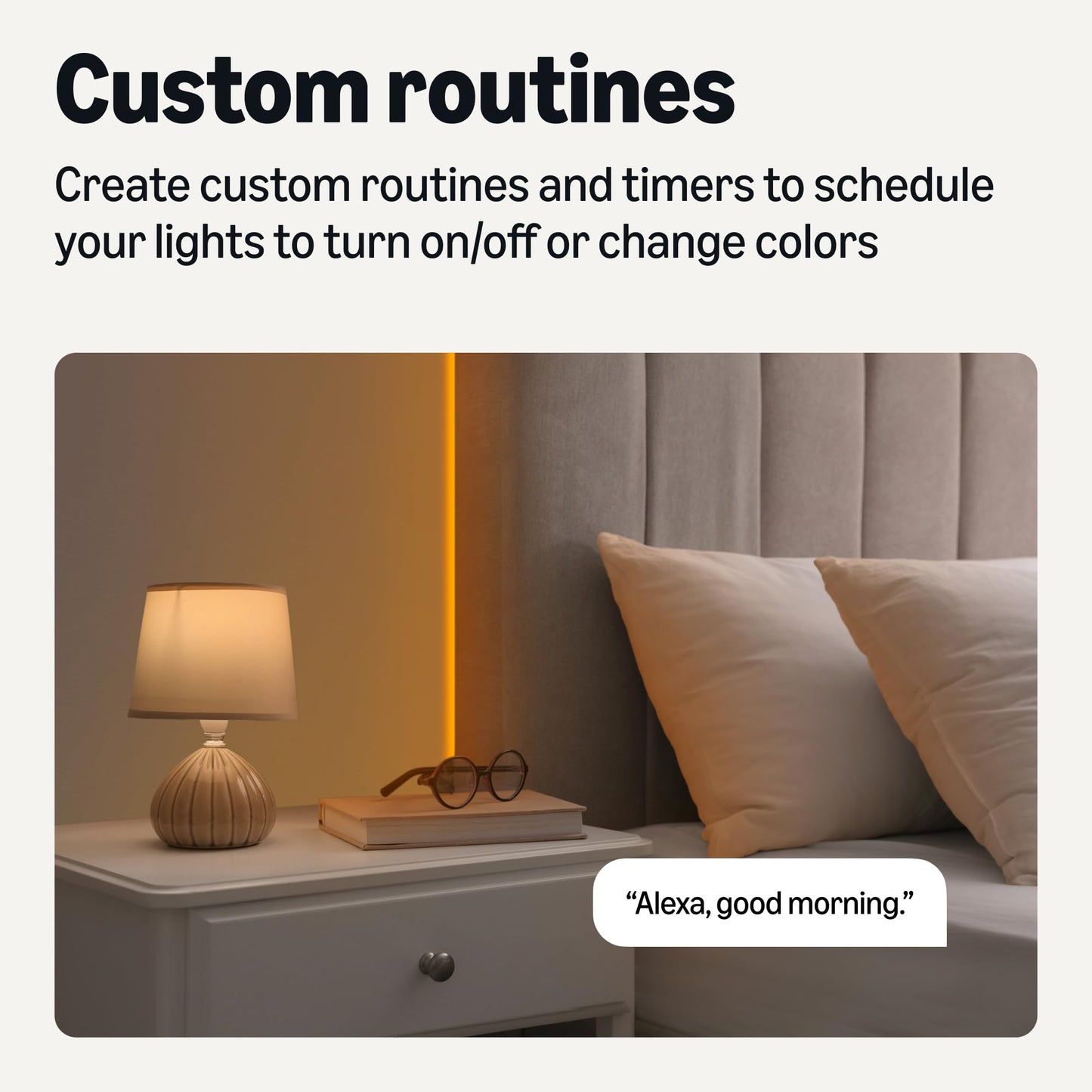 Amazon Basics Smart LED Light Strip, 16.4 Feet, RGB + Tunable White, Works with Alexa Only, 2.4 GHz Wi-Fi, No Hub Required