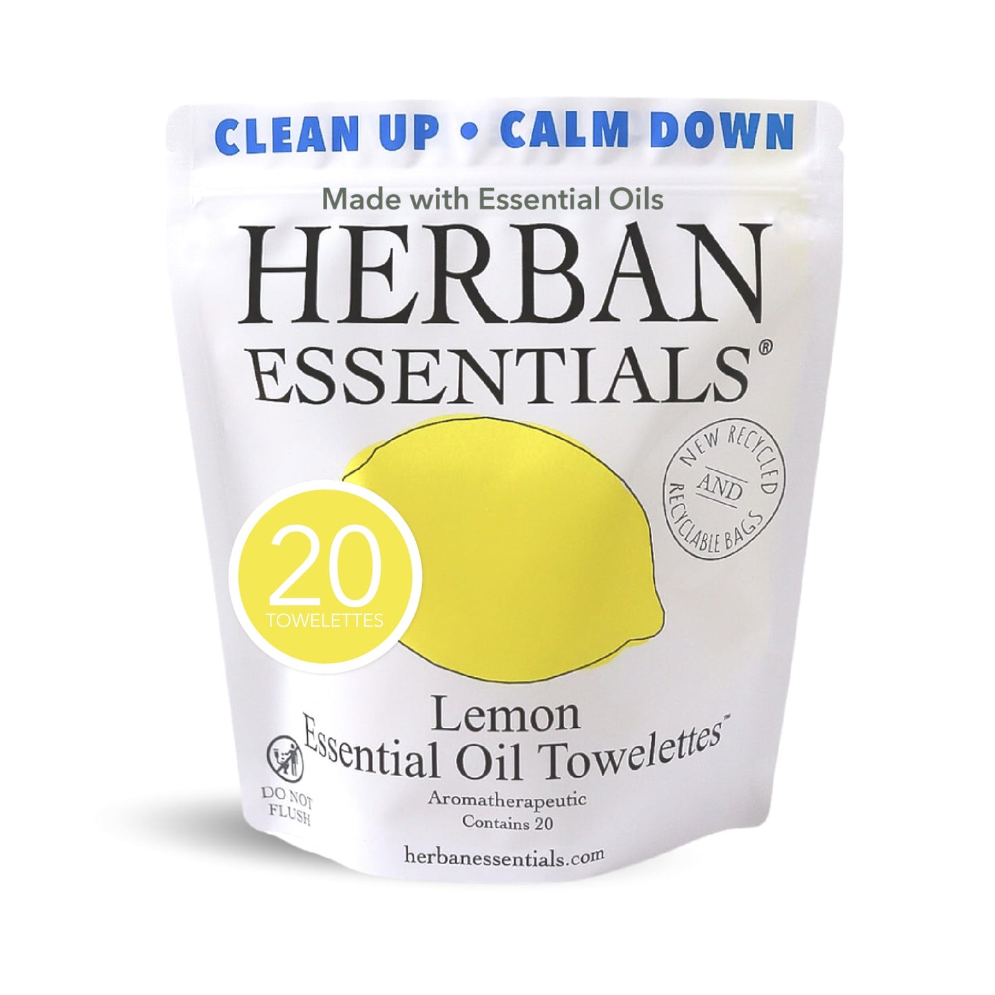 Herban Essentials - Assorted Wipes & Towelettes - Essential Oil Wipes for Hands, Face and Body - Travel Size Essentials and Toiletries - Natural, Individually Wrapped, Disposable and Moist (20 count)