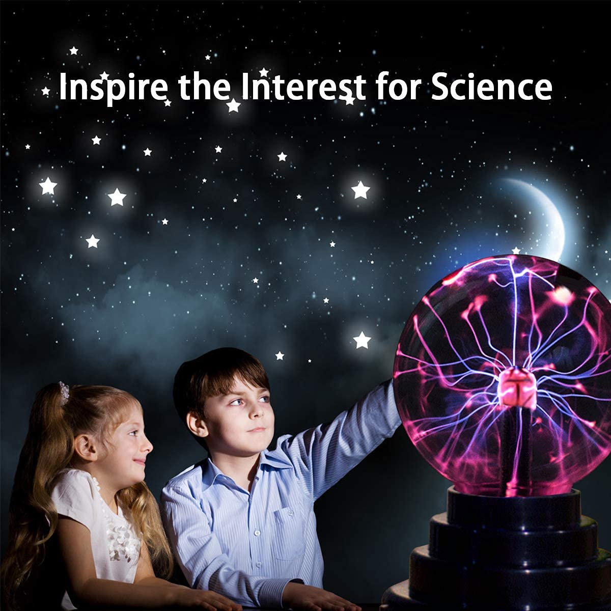 Stemclas Plasma Ball/Light/Lamp, Static Electricity Globe Electric Lightning Ball, Touch Sensitive, USB Powered, Amazing Gift for Parties, Birthday and Holiday, 3 Inch, for Age Over 14 Years Old