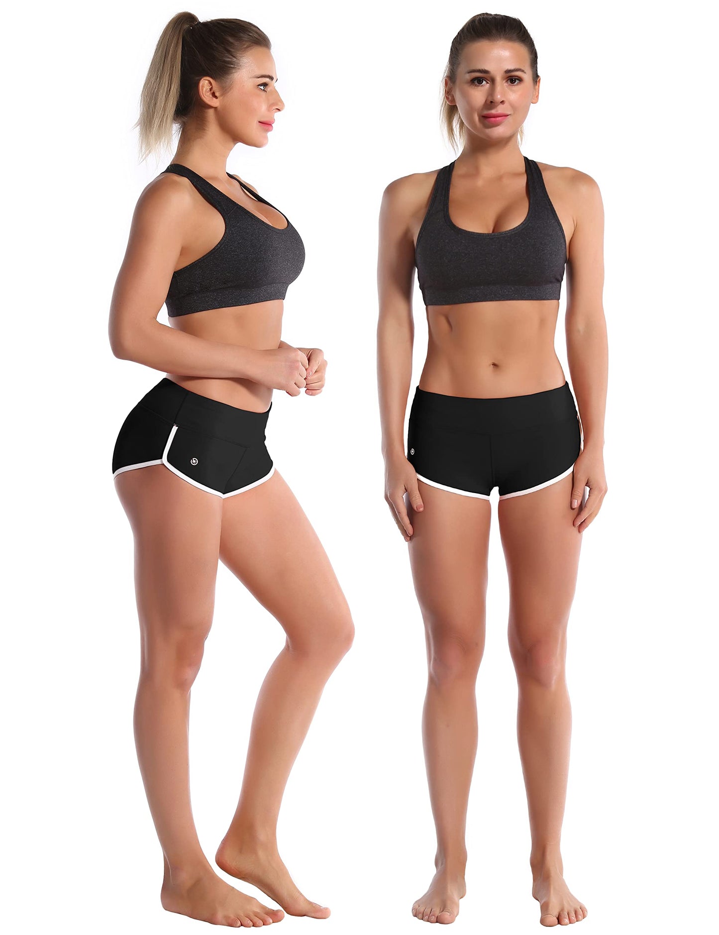 BUBBLELIME Sexy Booty Yoga Shorts Running Shorts Women Workout Booty Shorts_Black XS_1.8" Inseam