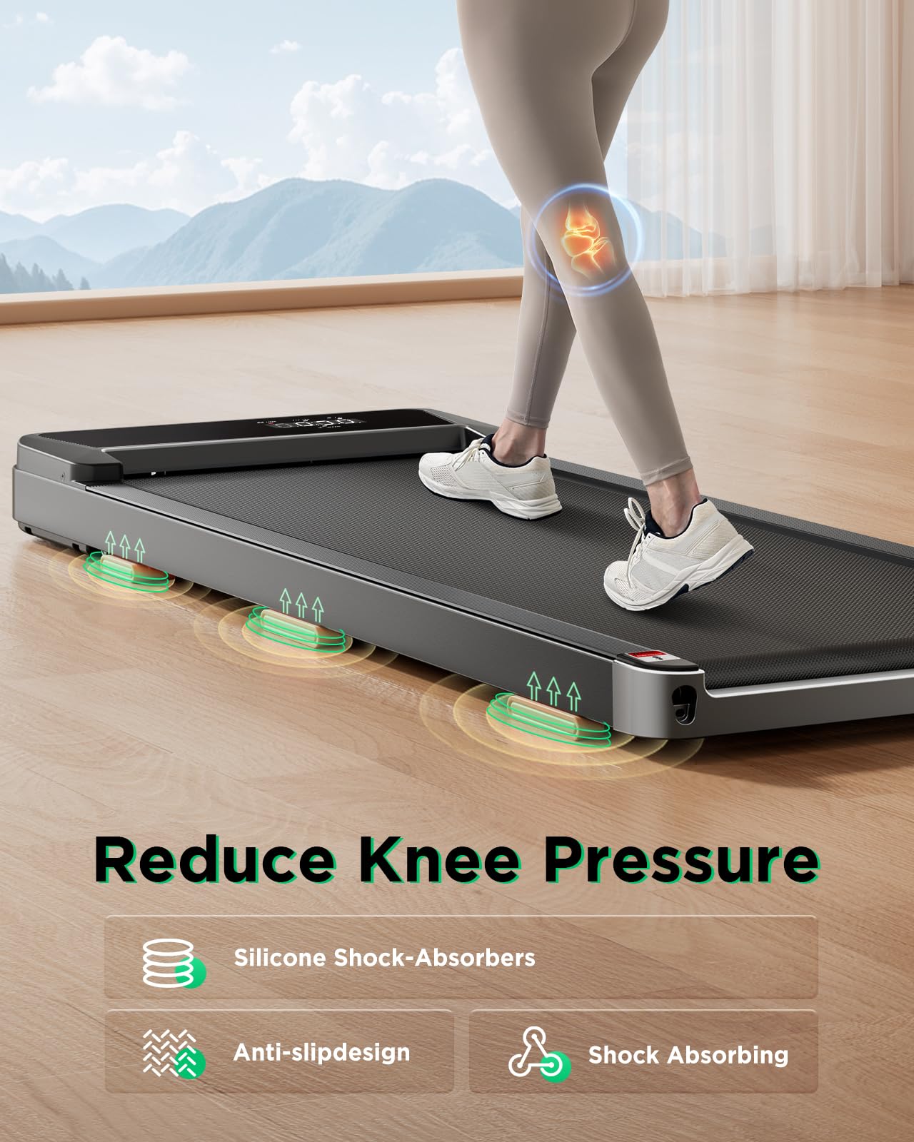 TREAFLOW Walking Pad,Treadmill with Incline for Home, 2.5HP Portable Under Desk Treadmill with 265 Lbs