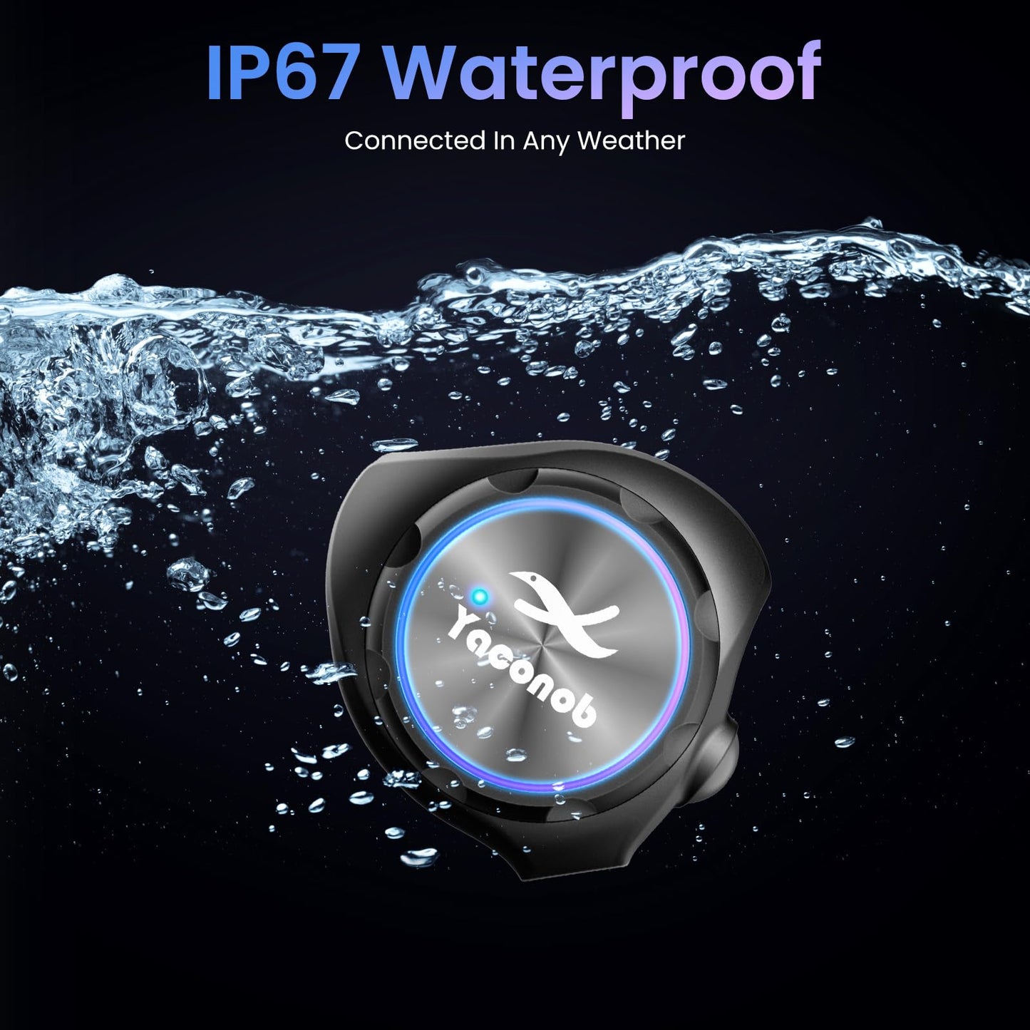 Yaconob Y3 Helmet Bluetooth Headset (More Suitable for Couples), Auto Answer Phone, Intercom, Music, Intercom, Active Noise Cancellation, Waterproof (1 Pack)