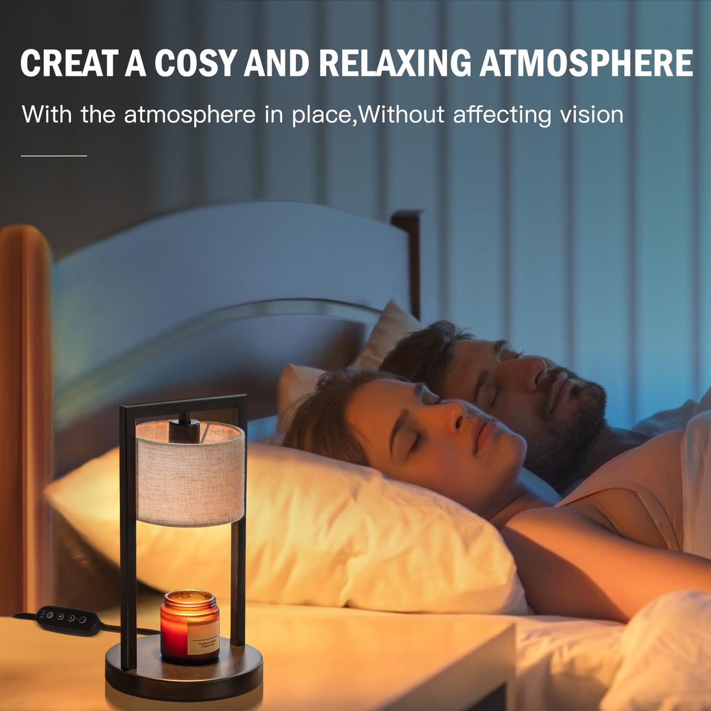 Candle Warmer Lamp with Timer, Electric Candle Warmer for Jar Candles, Dimmable Warming Light with 2 Bulbs, House Warming Gifts Bedroom Home Living Room Decor, Gifts for Mom (Beige)