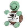 Mini Funny Turtle Fathers Day Dad Gifts from Daughter Son Wife, Birthday Gifts for Dad Father Daddy Presents, I Love You Small Cute Stuff Things, Handmade Emotional Positive Crochet Turtle
