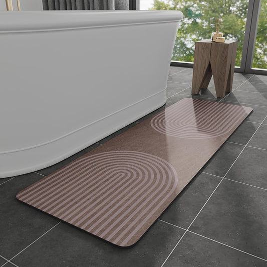 MontVoo -Bath Mat-Rubber Backing Non SlipThin Bathroom Rugs Fit Under Door- Quick Dry Absorbent Faux Suede Surface Grey Bathroom Floor Mats-Shower Rug for in Front of Bathtub Shower Gray 16x24