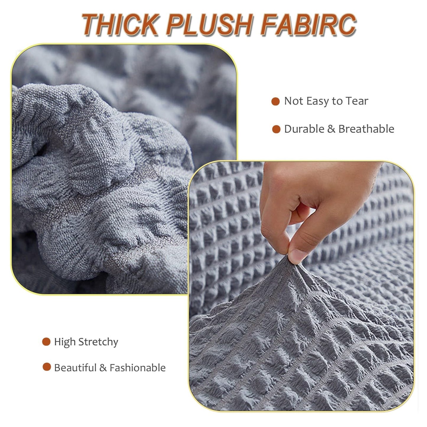 Ouxeer Dining Chair Covers Stretch Seersucker Chair Slipcover with Skirt Washable Chair Covers for Dining Room Restaurant Banquet(Cyan)