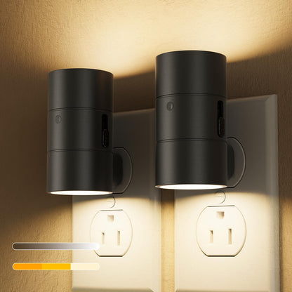 VOLISUN Night Light, Dimmable Led Night Lights Plug into Wall, Amber/3000K/4500K, 0-100LM Adjustable Brightness, Dusk to Dawn Nightlight for Hallway, Bathroom, Bedroom White 4 Pack