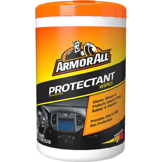 Armor All Protectant, Glass and Cleaning Wipes, Gifts for Dad, Interior Car Cleaner and Exterior Care, 30 Count Each (Pack of 3)