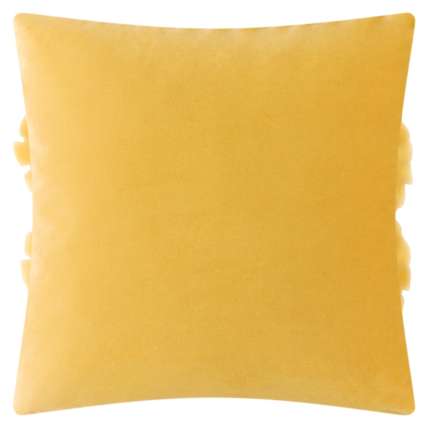 JWH Decorative Flower Velvet Throw Pillow Covers Floral Accent Pillow Cases Stereo Pillowcase Handmade Cushion for Car Bed Couch Bedroom 18x18 Inch Gold Yellow