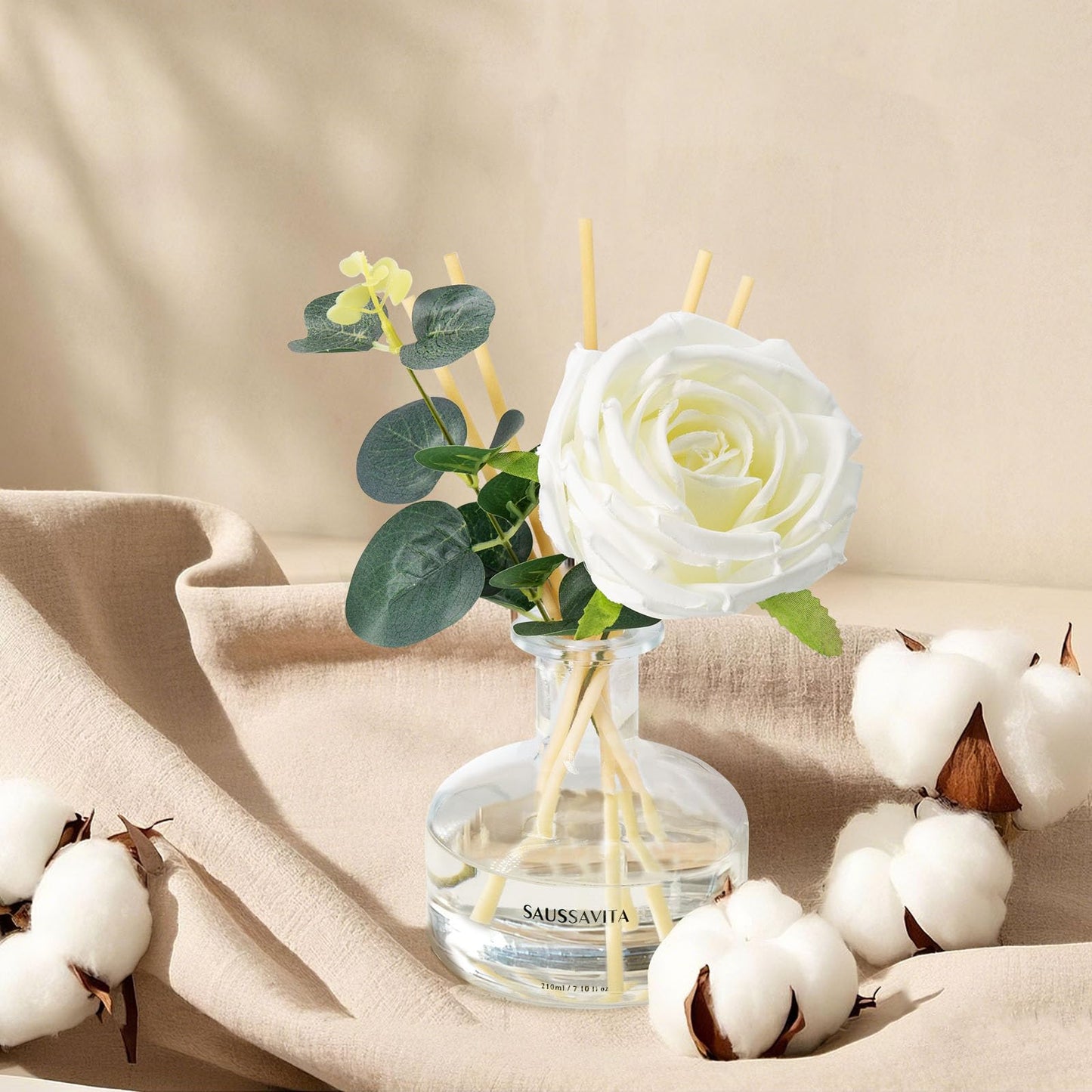 Reed Diffusers Set, 7.10 oz Flower Scented Diffuser with 7 Sticks, Long Lasting Home Fragrance for 120 Days, Perfect for Bathroom, Shelf Decor, Air Fresheners