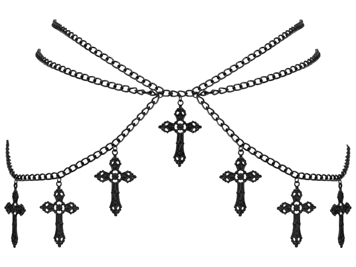 Sacina Gothic Cross Waist Chain & Belt - Emo, Punk, Grunge Accessories