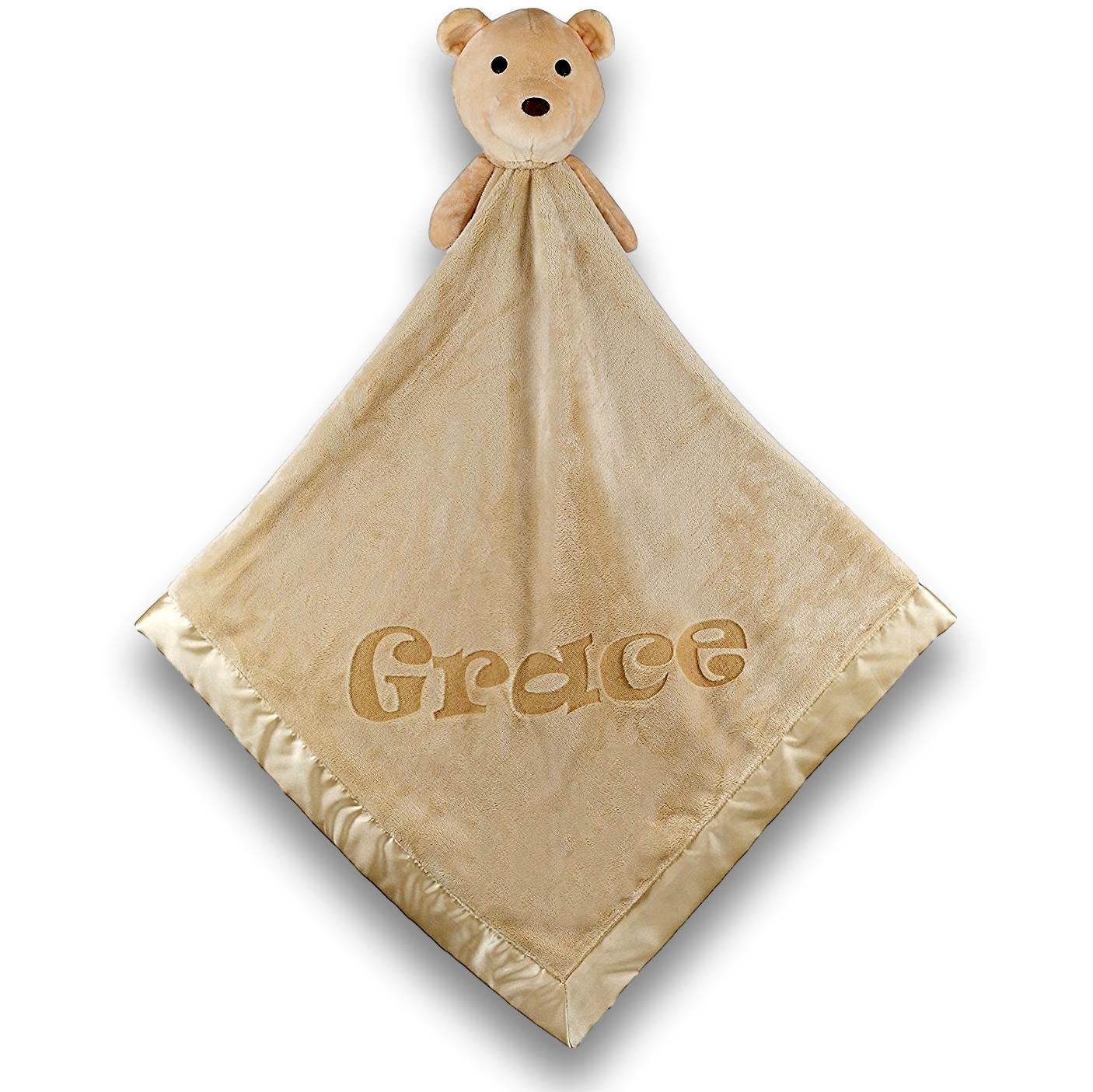 Custom Catch Personalized Teddy Bear Baby Blanket Gift for Girl - Pink
