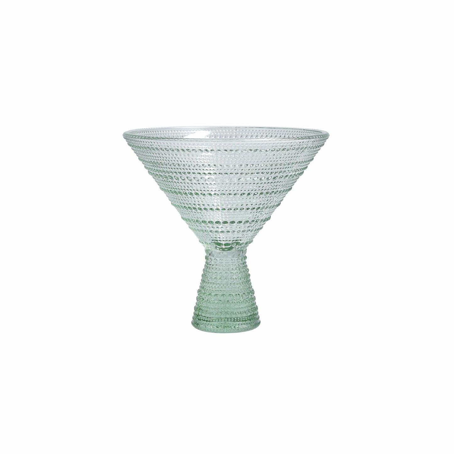 Fortessa Jupiter Beaded Hobnail Glass, 11.5 Ounce Martini (Set of 4), Sage Green