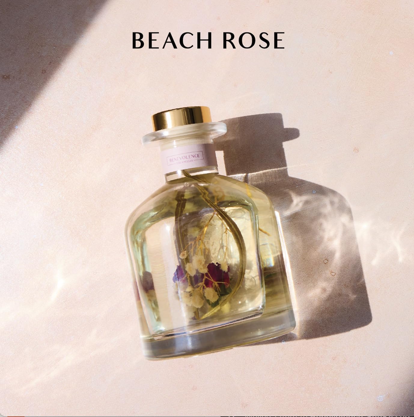 Benevolence LA Reed Diffuser, Rose & Sandalwood Scent Diffusers for Home with Oil Diffuser Sticks | Sun-Kissed Collection