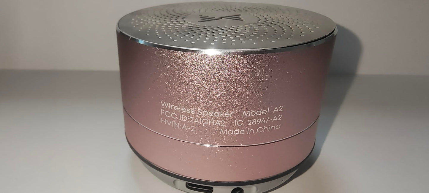 LENRUE A2 Portable Wireless Bluetooth Speaker with Lights and Lanyard,5W Mini Small Metal Speakers Bluetooth 5.0/Aux-in for iPhone Android Home Outdoor, Gifts for Women/Girls