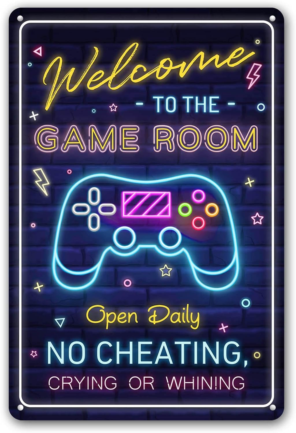 Welcome to the Game Room Sign - Cool Gaming Decor Gifts for Boys and Teens | Perfect Game Room Accessories and Decor, 12 x 8 Inch (268)