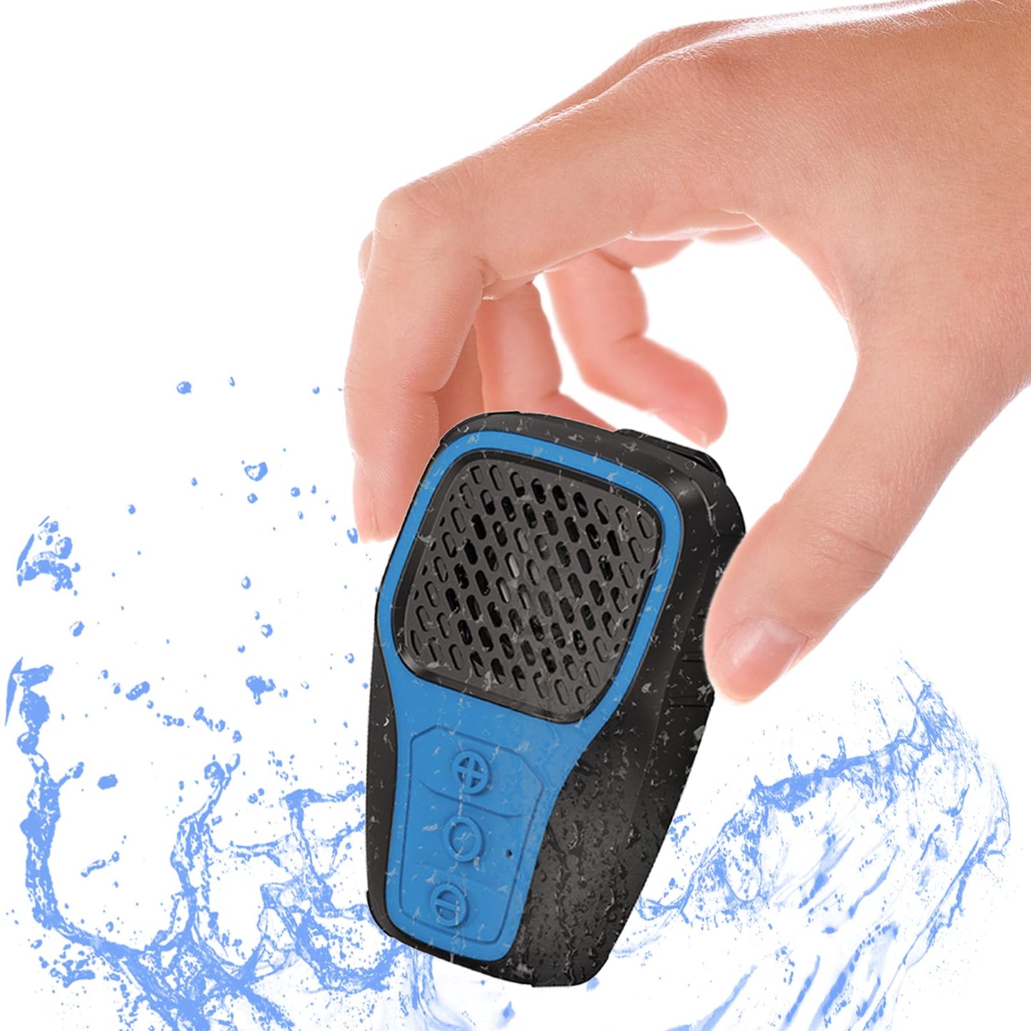 ZYUWM Wearable Bluetooth Speaker, Clip-On Wireless IP67 Waterproof Portable Speaker, Built-in Mic, Hands-Free Music/Calls for Work/Riding/Hiking/Golf/Outdoor (Blue)