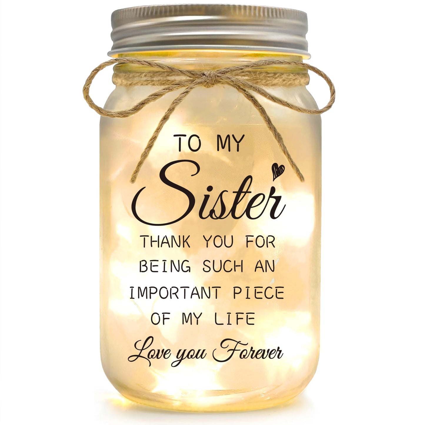 Bestie Gifts for Women Friendship - Mason Jar Night Lights, Gifts for Friends Female, BFF Soul Sister Work Bestie Gifts for Women, Birthday Thankgiving Christmas Gifts