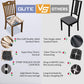 Gute Stretch Printed Chair Seat Covers with Elastic Ties and Button, Removable Washable Dining Upholstered Chair Protector Seat Cushion Slipcovers for Dining Room, Office,Gold 4 Pack