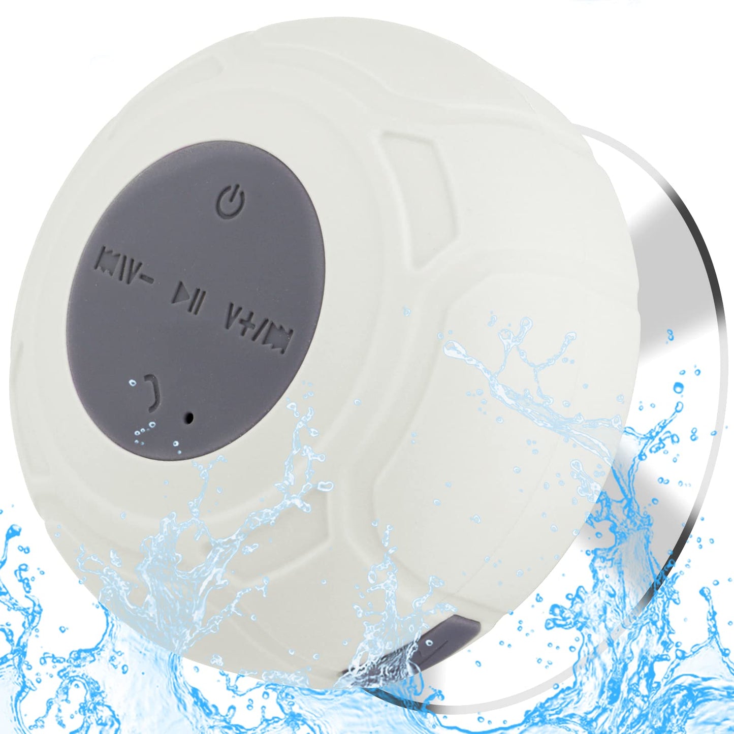 Annlend Waterproof Bluetooth Shower Speaker Portable Wireless Water-Resistant Speaker Suction Cup,Built-in Mic Gifts for Kids Speakerphone for iPhone Phone Tablet Bathroom Kitchen - White