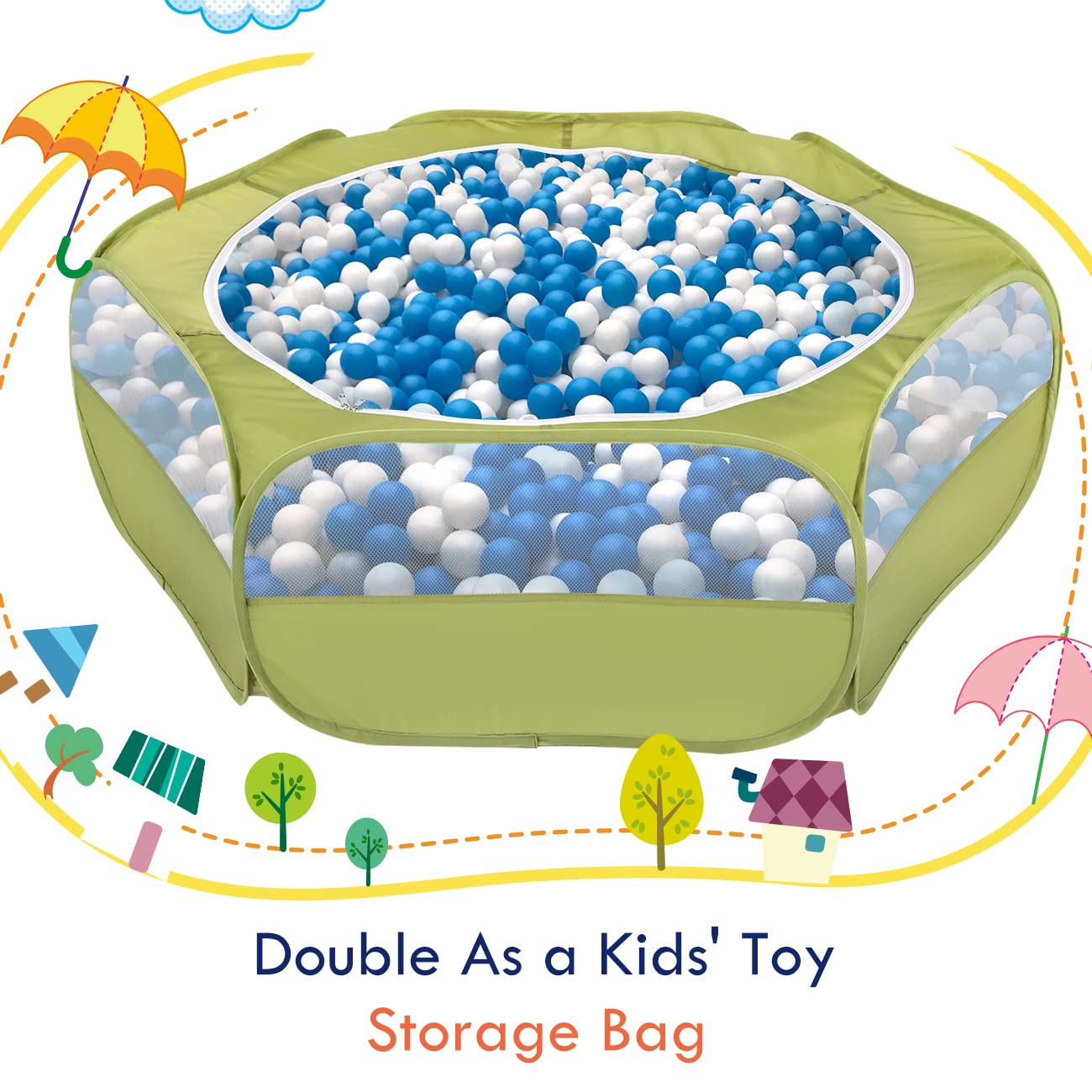 Pawaboo Small Animals Playpen, Waterproof Small Pet Cage Tent with Zippered Cover, Portable Outdoor Yard Fence with 3 Metal Rod for Chick/Kitten/Puppy/Guinea Pig/Rabbits/Hamster/Chinchillas,Green