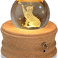 Kibuhain 3D Crystal Ball Music Box with Projection LED Light and Rotating Wooden Base,Best Gift for Birthday,Christmas,Valentine's Day,Music Boxes for Women Mom Girls