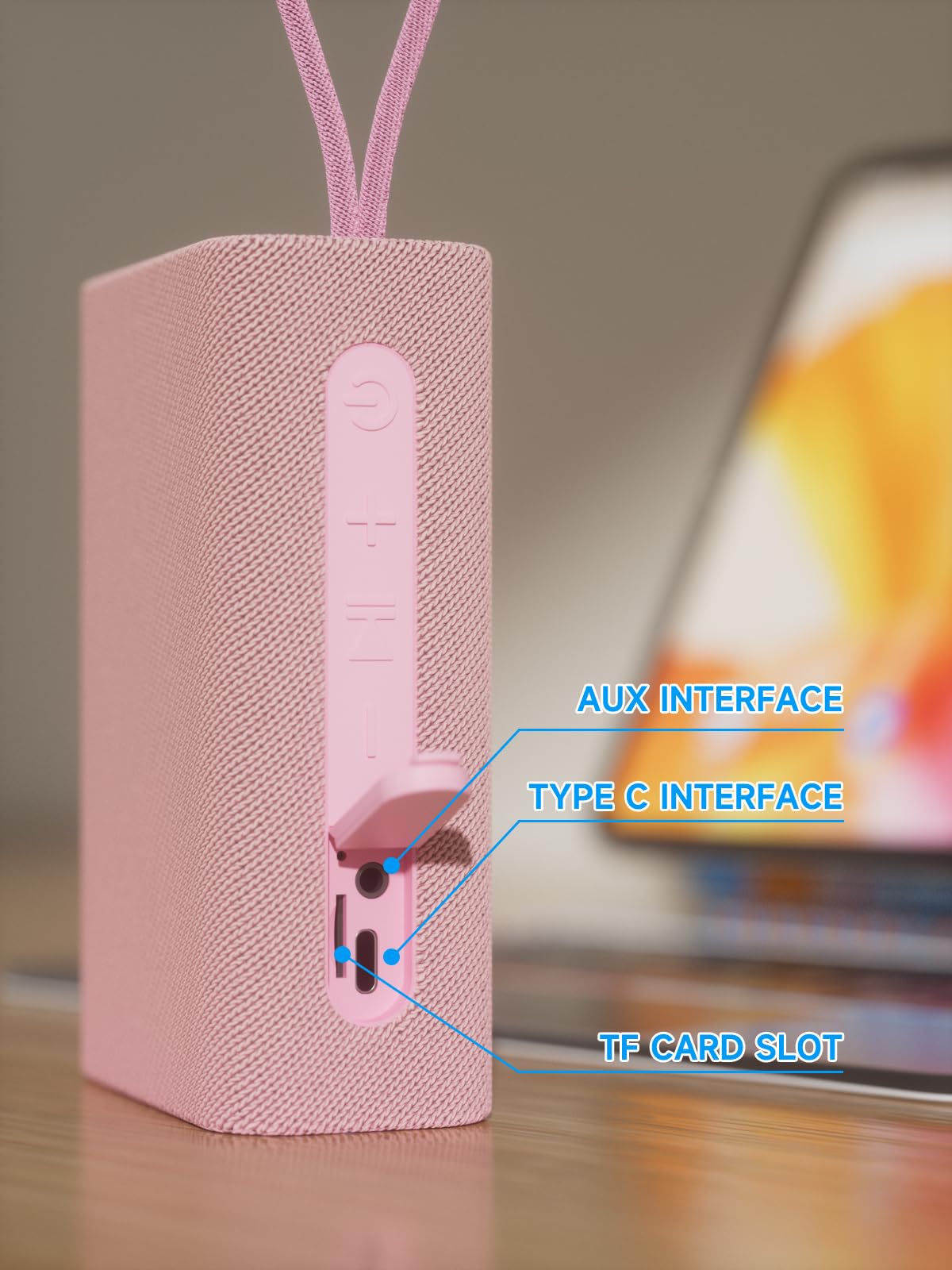 PEICHENG Speaker, Portable Wireless Bluetooth Speakers, Waterproof Loud Stereo Sound with RGB Lights TWS Paire Long Playtime for Home/Party/Outdoor, Electronic Gadgets(1PCS, Pink)