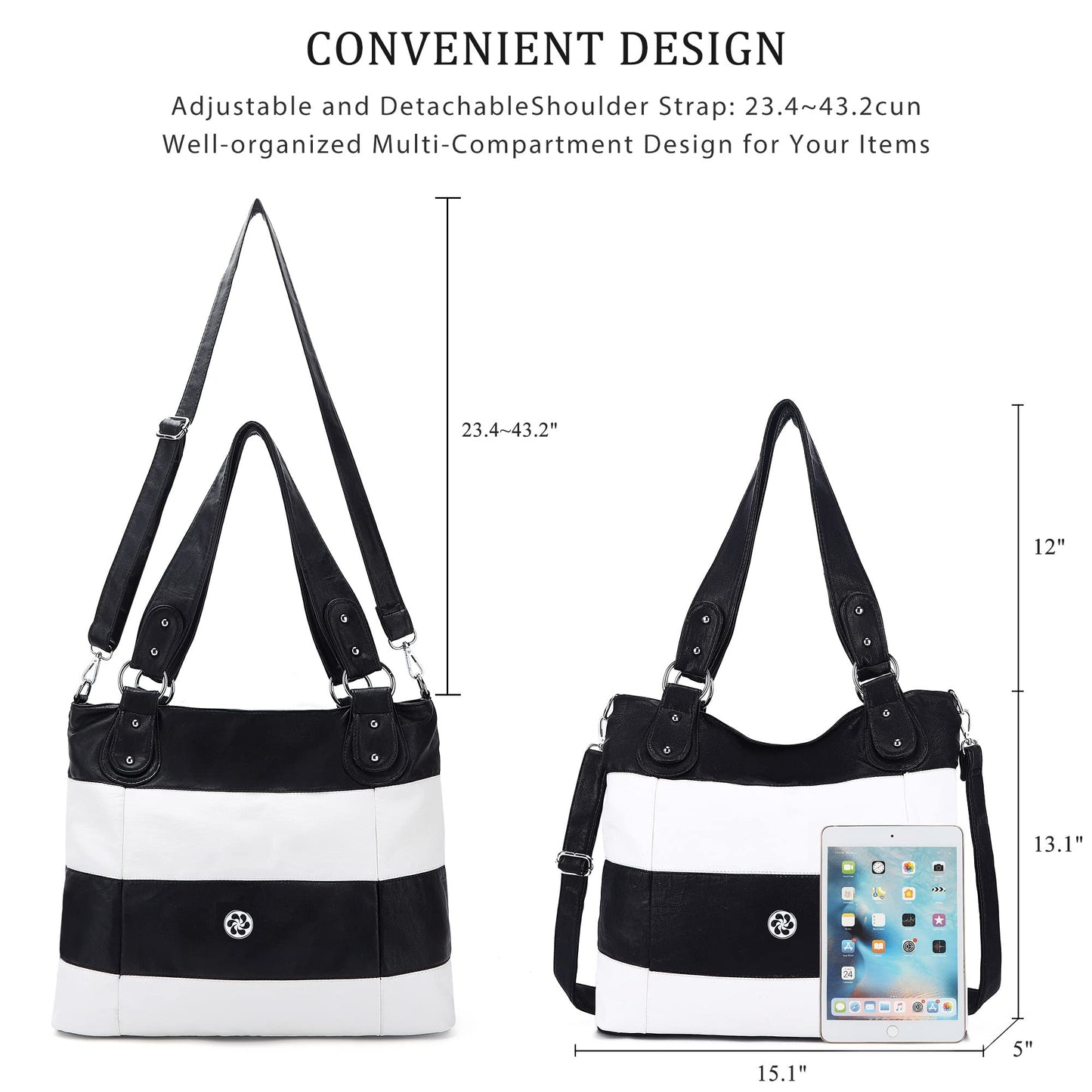 Angel Kiss Hobo Purses for Women Multi-Color Striped Lattice Cross Body Shoulder Purse Bag Tote Handbag