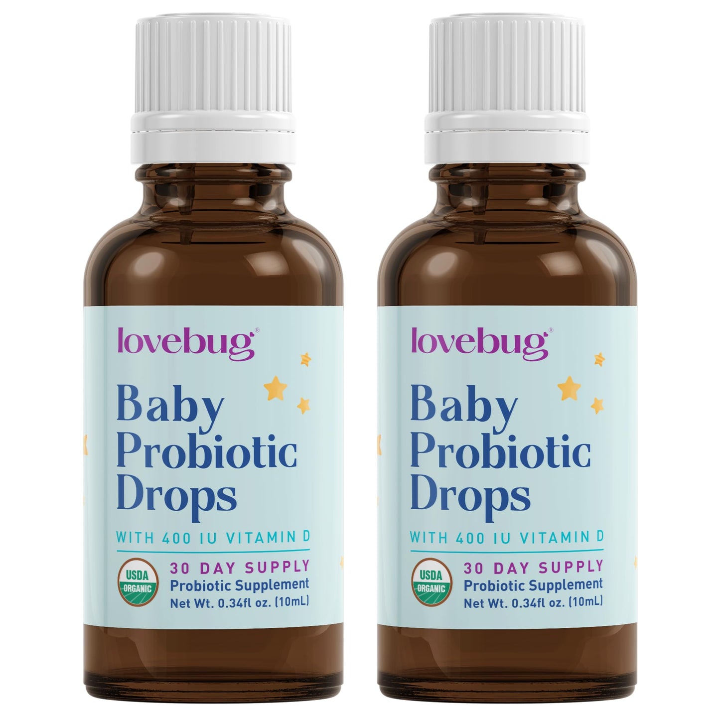 Lovebug Award Winning USDA Organic Probiotic for Infants & Babies | Helps with Colic, Reflux, Diarrhea, Constipation & Gas | Multi-Strain 5 Billion CFU | Liquid Drops | Ages 0-24 Months