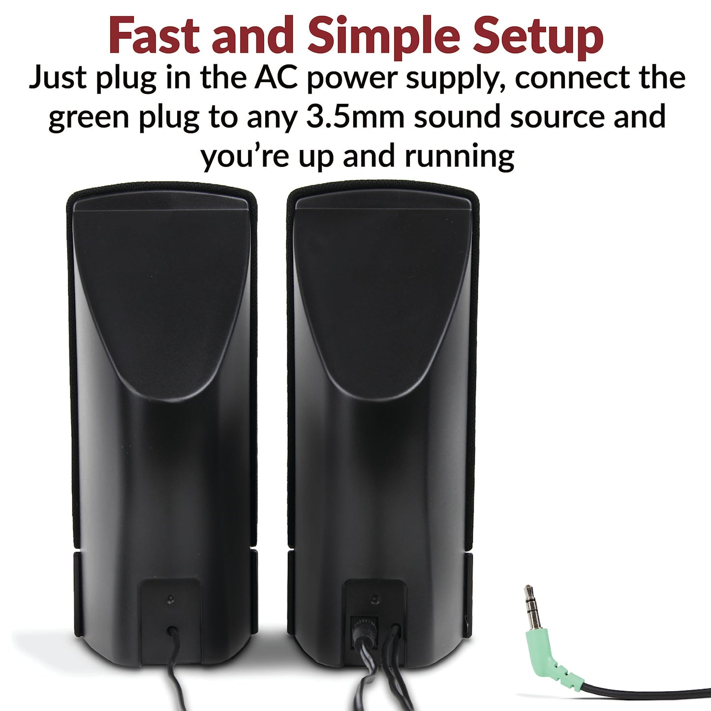 Cyber Acoustics CA-2014 Computer Speakers, Full Stereo Sound, Convenient Controls, Easy Setup