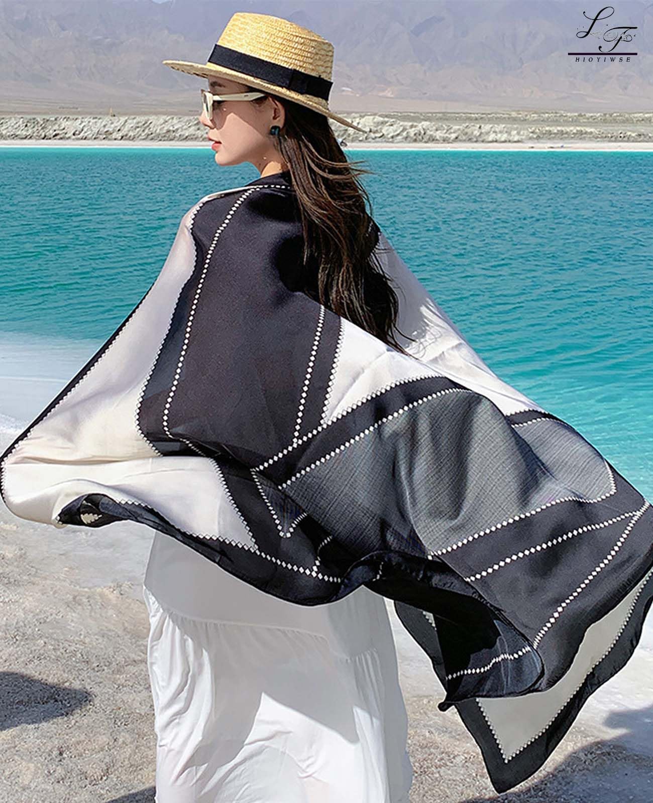 Hioyiwse Shawl Scarf For Women Lightweight Scarves Floral Pattern Formal Evening Dressesformal Shawl Summer Wraps Fashion Present E5