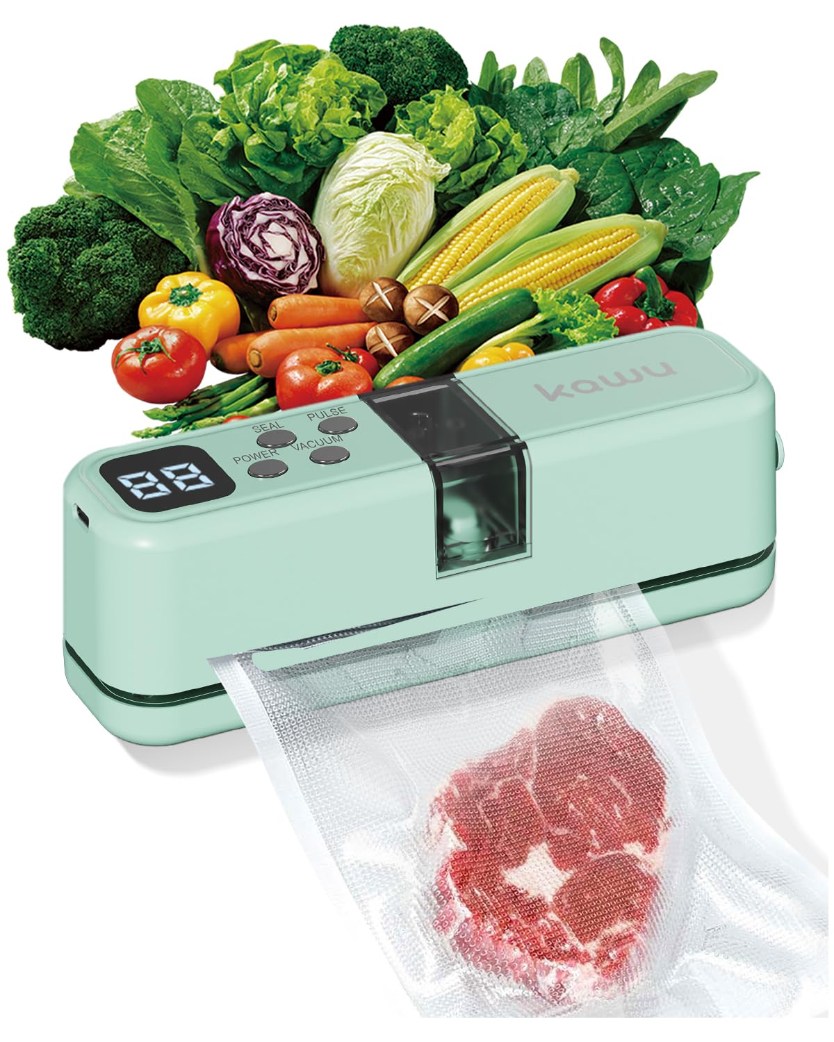 Vacuum Food Sealer, Electric Chef Food Sealer, Compact, Food Preservation Vacuum Sealer, Portable, Rechargeable, Cordless Bag Sealer for Bags, Jars, Sealing meals