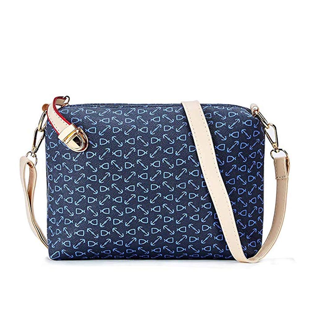 Women Handbag Set 6 Pcs PU Leather Tote Purse Set Multi-purpose Classic Shoulder Bag (Blue)