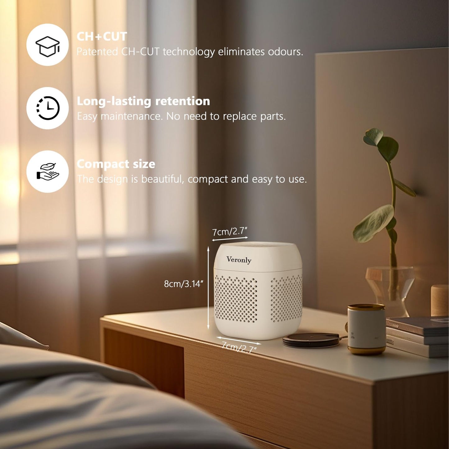 Refrigerator Deodorizer,Lasts for 10 Years,Refrigerator Odor Eliminator,Fridge Deodorizer for Fridge & Freezer, Room,RV and New Home, Better than Bamboo Air Purification Bags Baking Soda,White