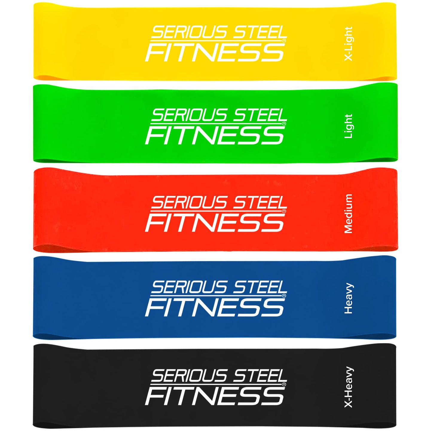 Serious Steel Fitness Mini Resistance Loop Bands | Rehab and Prehab Stretch Bands | 12" Exercise Workout Bands (Sets of 5 Pack and Sets of 10 Pack Trainer Options Available!)