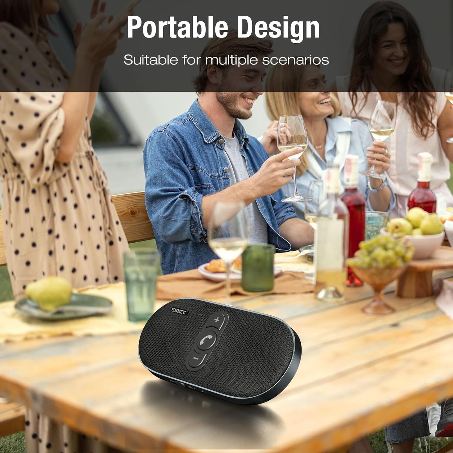 Bluetooth Car Speaker Handsfree Speakerphone: Dual 3W Wireless Car Kit with Visor Clip for Cell Phone - Bluetooth Speaker Support Siri Google Voice Assistant Motion Auto On