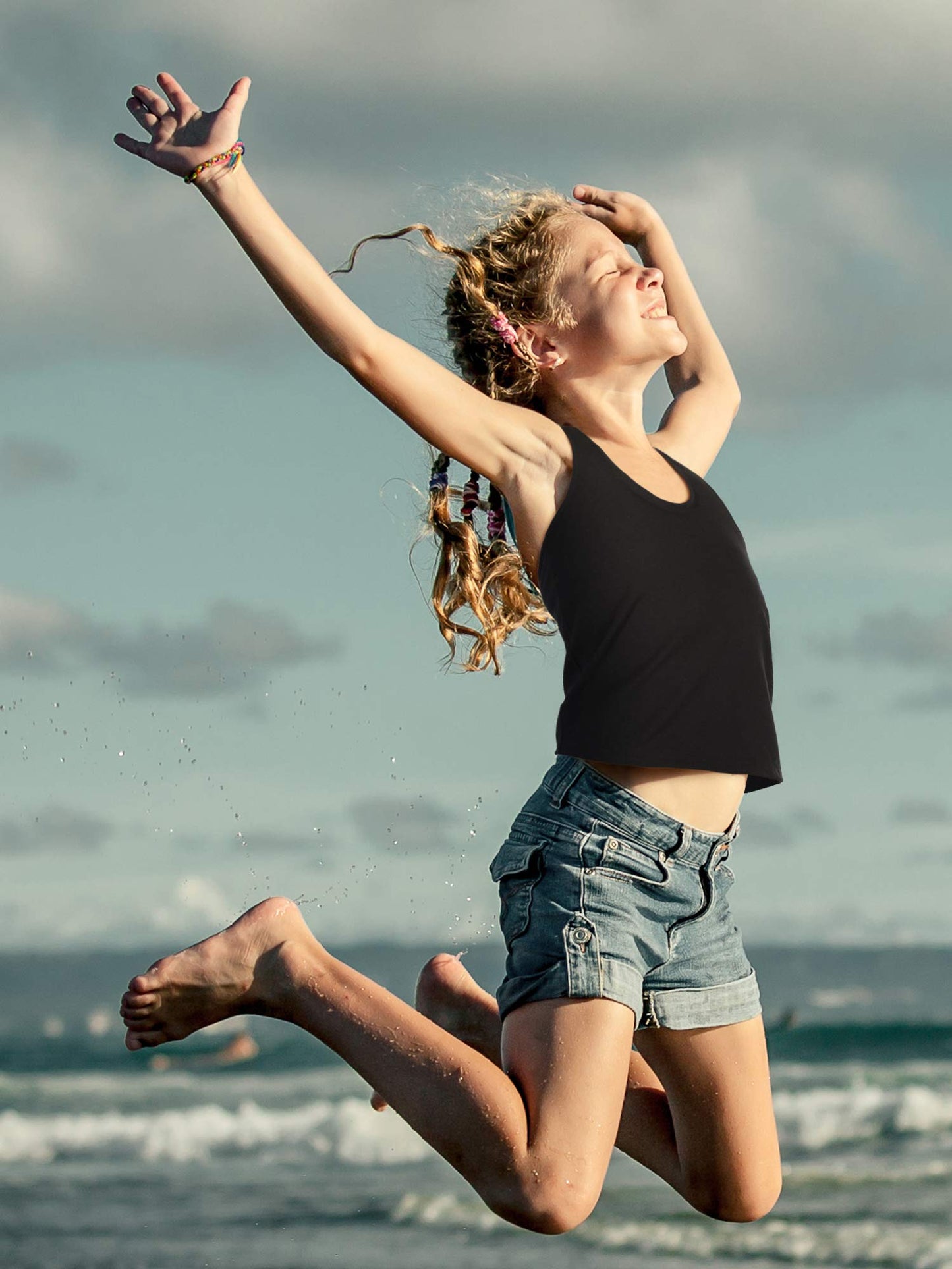 Boao 3 Pieces Girls Dance Tank Top Racerback Crop Tank Top Sleeveless Dance Outfit for Ballet Gymnastics Wear(11-12 Years,Black, White, Pink)