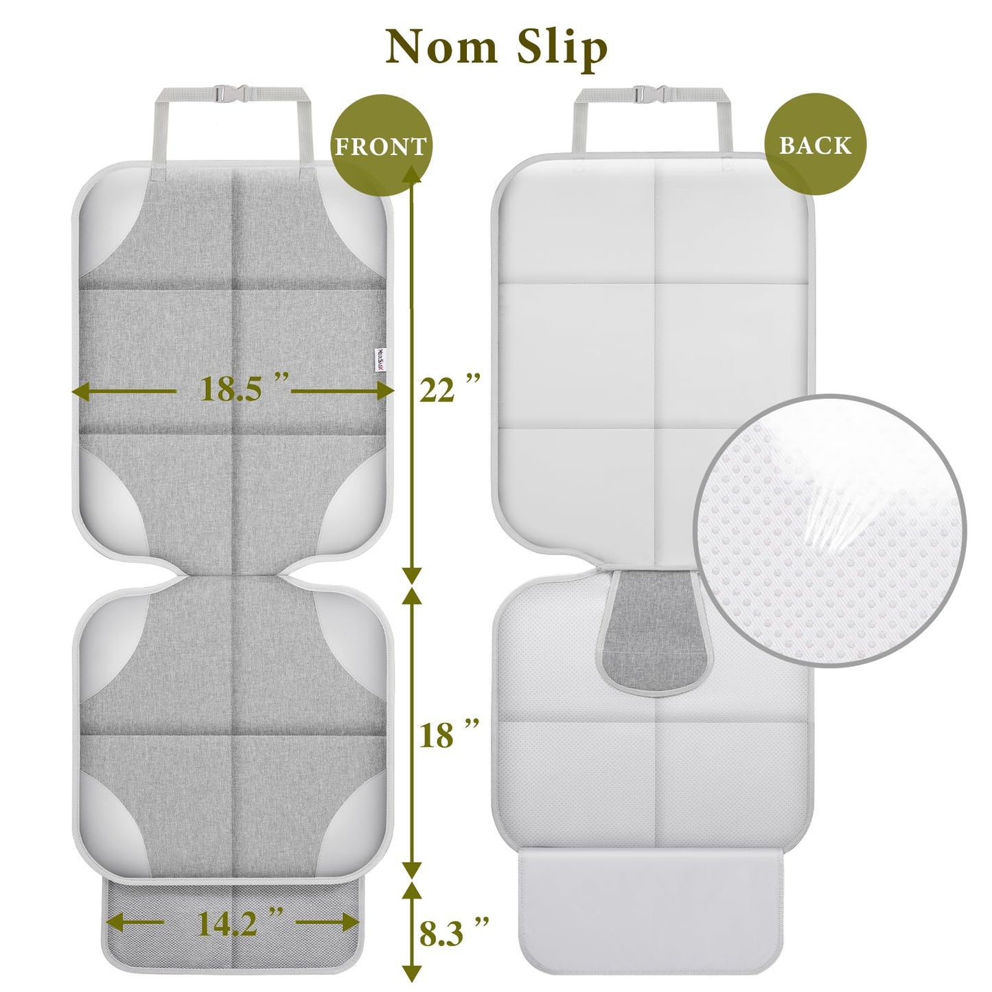 Meolsaek Car Seat Protector, 600d Fabric Waterproof Car Seat Cover with Non-Slip Backing, Under Baby Car Seat from Pressure Marks