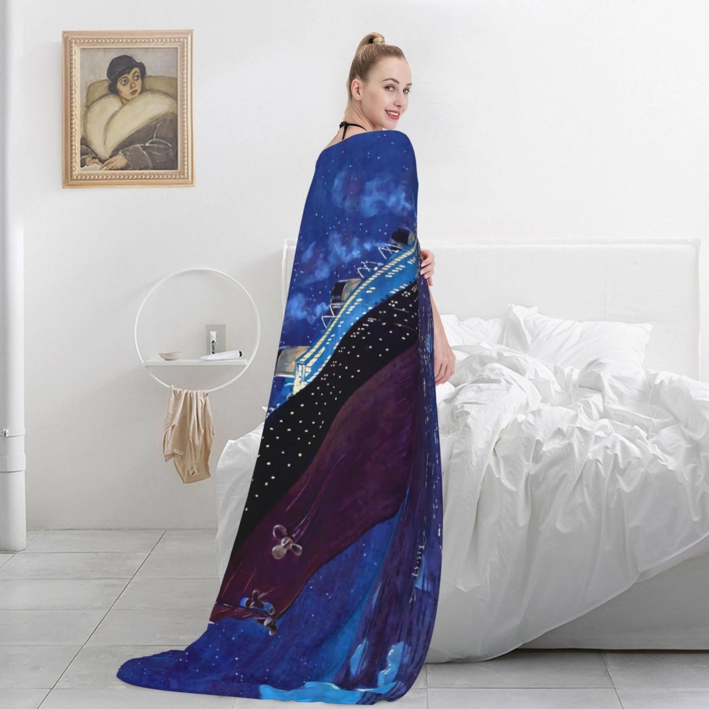 Vintage Ocean Voyage & Ship Sinking Movie Fleece Throw Blanket - Soft Plush Lightweight Warm Cozy for Bedroom, Couch, Sofa | 50x40 Inch Gift for Adults, Kids & Movie Fans