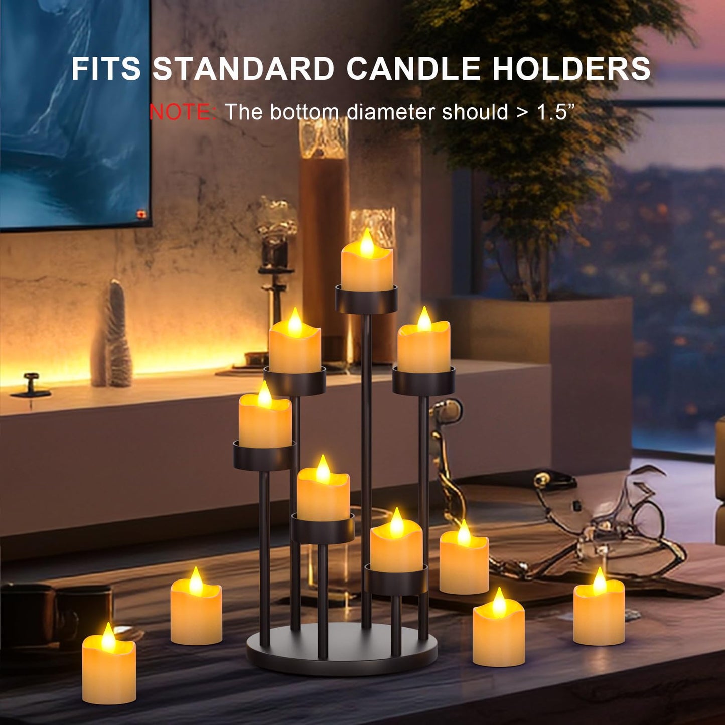 SoulBay 6pcs LED Candles Rechargeable with Remote, 1.5" D x 2.28" H Flameless Flickering Fake Battery Candles with Timer, No Battery Needed, White Electric Small Votives for Lantern Table Home Decor