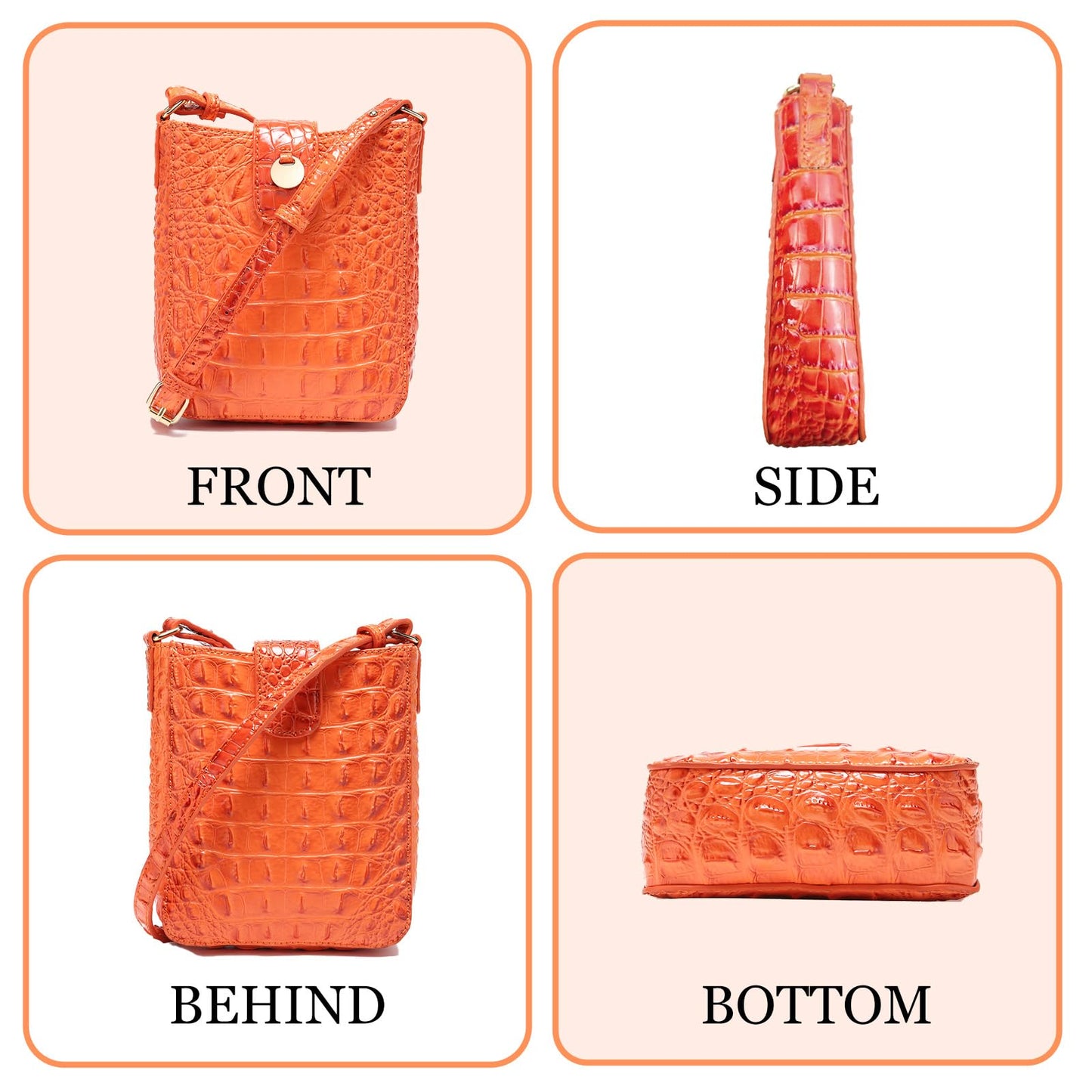 Makcr Joacbv Crocodile Embossed Small Crossbody Bag Fashionable Magnetic Buckle Decoration Shoulder Women's Luxury Wallet