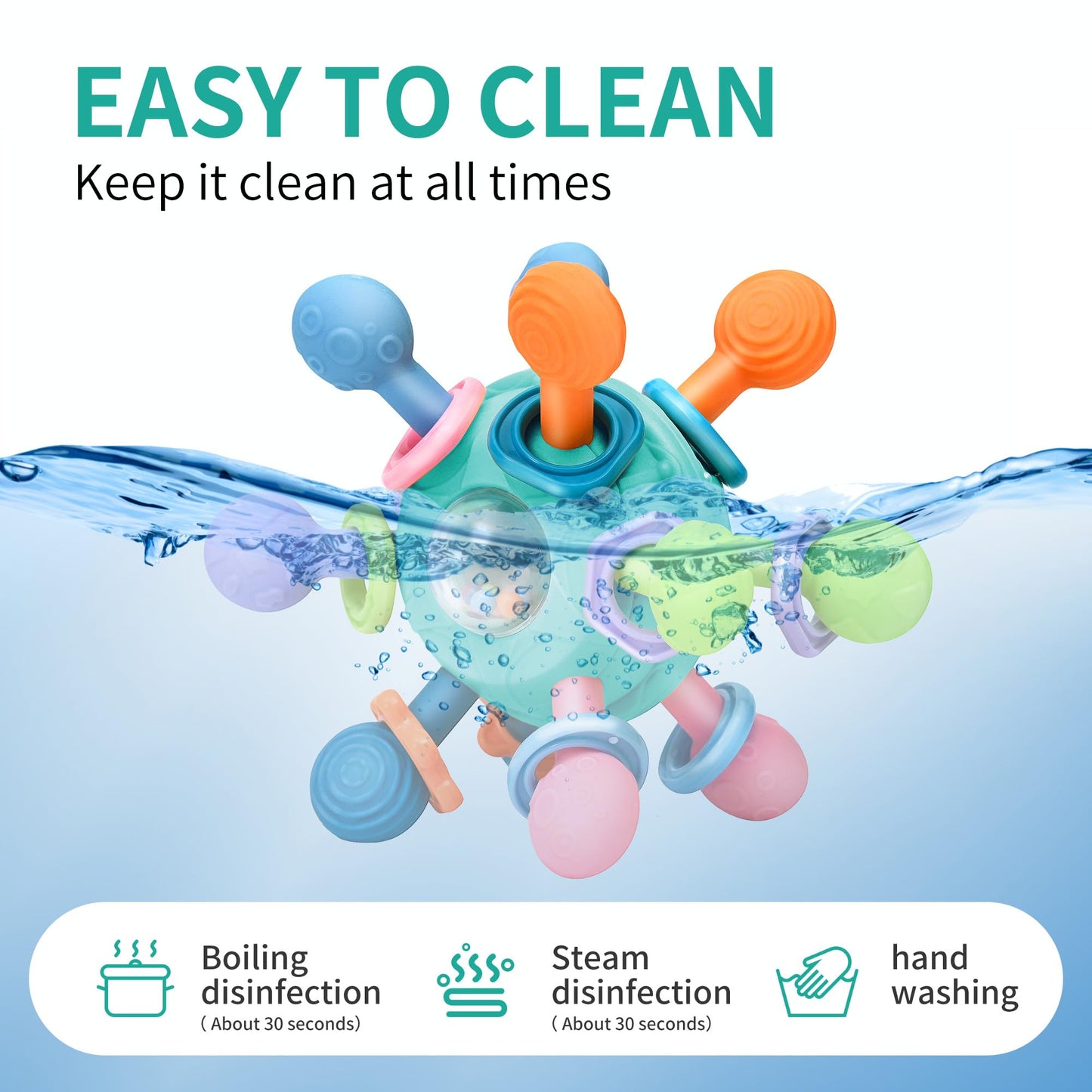 Baby Montessori Teething Toys for 0-6 6-12 Months BPA Free Sensory Toys for Babies 0 3 6 9 12 18 Months Newborn Infant Learning Developmental Chew Rattle Toys Shower Gifts for 1 2 Year Old Girls Boys