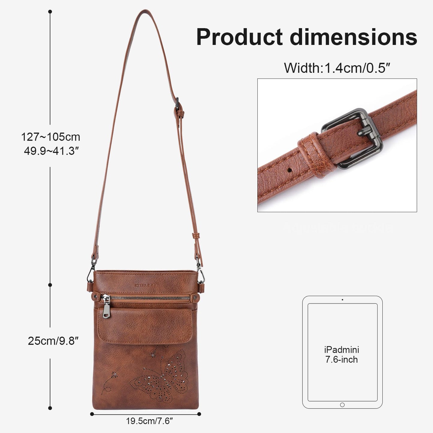 Crossbody Bags for Women Vegan Leather Cross Body Purse with Adjustable Strap Multiple Pockets Shoulder Handbags