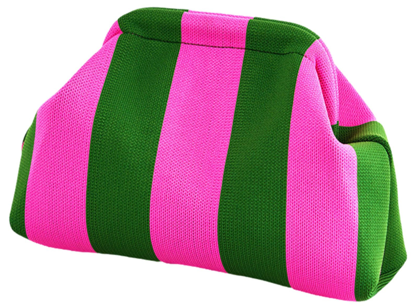 DIHKLCIO Clutch Purses for Women Summer Beach Woven Crochet Handbag Dumpling Striped Ruched Cloud Purse colorblock Evening Bag pink green