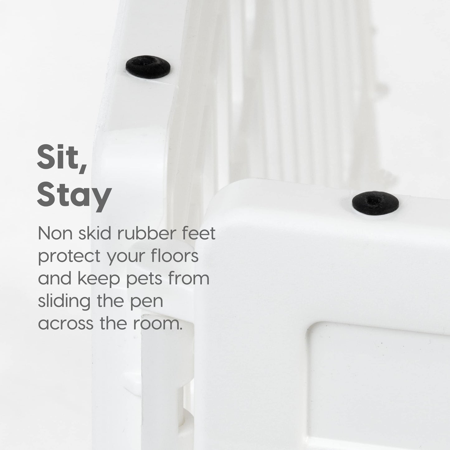 IRIS USA 24" 4-Panel Dog Playpen with Door, 35 x 35 x 24, Puppy Playpen, Dog Play Pen Indoors, Pet Fence, Small Pets, White